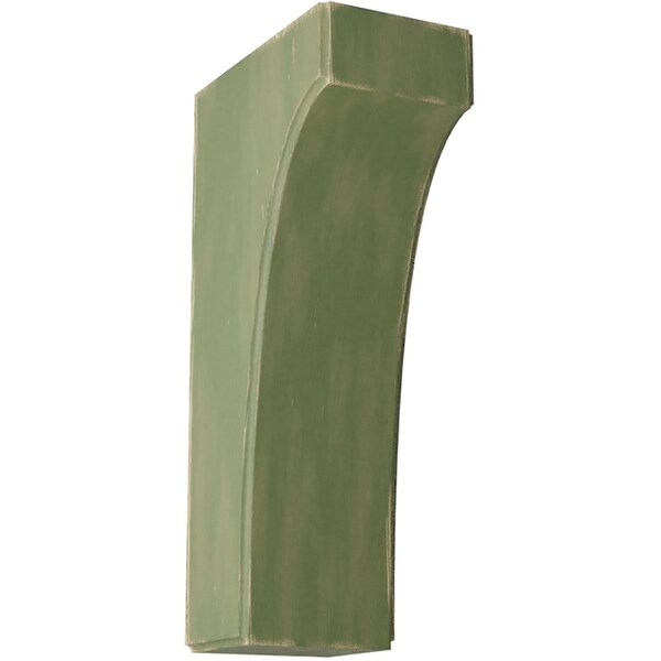 Ekena Millwork 3 1/2"W x 6"D x 12"H Clarksville Wood Vintage Decor Bracket, Restoration Green BKTWD04X06X12CVGR - main